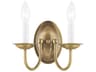 Livex Lighting Home Basics 2-Light Antique Brass Wall Sconce