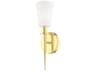 Livex Lighting Witten 1-Light Polished Brass Glass Wall Sconce