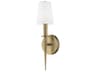 Livex Lighting Witten 1-Light Antique Brass Glass Wall Sconce