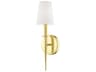 Livex Lighting Witten 1-Light Polished Brass Glass Wall Sconce