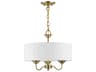 Livex Lighting Edinburgh 3-Light Antique Brass Drum Chandelier