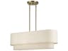 Livex Lighting Manorwood 4-Light Antique Brass Drum Linear Island Pendant