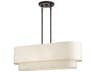 Livex Lighting Manorwood 4-Light English Bronze Drum Linear Island Pendant