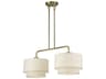Livex Lighting Manorwood 2-Light Antique Brass Drum Linear Island Pendant