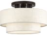 Livex Lighting Manorwood 3-Light English Bronze Drum Semi Flush Mount
