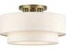 Livex Lighting Manorwood 3-Light Antique Brass Drum Semi Flush Mount