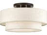 Livex Lighting Manorwood 3-Light English Bronze Drum Semi Flush Mount
