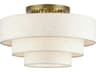 Livex Lighting Manorwood 4-Light Antique Brass Drum Semi Flush Mount