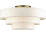 Livex Lighting Manorwood 5-Light Antique Brass Drum Semi Flush Mount