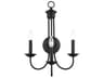 Livex Lighting Estate 3-Light Black Wall Sconce