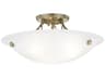 Livex Lighting Oasis 3-Light Antique Brass Glass Bowl Semi Flush Mount