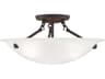 Livex Lighting Oasis 3-Light Bronze Glass Bowl Semi Flush Mount