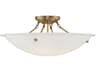 Livex Lighting Oasis 4-Light Antique Brass Glass Bowl Semi Flush Mount