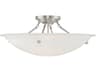 Livex Lighting Oasis 4-Light Brushed Nickel Glass Bowl Semi Flush Mount