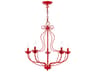 Livex Lighting Katarina 5-Light Shiny Red Candelabra Chandelier