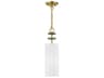 Livex Lighting Brookdale 1-Light Antique Brass White Cylinder Mini Pendant