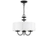 Livex Lighting Brookdale 3-Light Black White Drum Chandelier