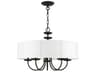 Livex Lighting Brookdale 5-Light Black White Drum Chandelier