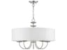 Livex Lighting Brookdale 5-Light Brushed Nickel White Drum Chandelier
