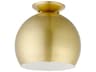 Livex Lighting Piedmont 1-Light Soft Gold White Dome Geometric Semi Flush Mount