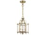 Livex Lighting Livingston 3-Light Antique Brass Glass Candelabra Lantern Chandelier