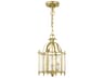 Livex Lighting Livingston 3-Light Polished Brass Glass Candelabra Lantern Chandelier
