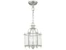 Livex Lighting Livingston 3-Light Brushed Nickel Glass Candelabra Lantern Chandelier