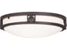 Livex Lighting Titania 2-Light Bronze Glass Bowl Flush Mount