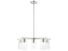 Livex Lighting Zurich 5-Light Brushed Nickel Clear Glass Cylinder Geometric Chandelier
