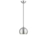 Livex Lighting Stockton 1-Light Brushed Nickel Polished Chrome Dome Mini Pendant