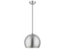 Livex Lighting Stockton 1-Light Brushed Nickel Polished Chrome Dome Mini Pendant
