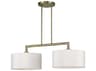 Livex Lighting Meridian 2-Light Antique Brass Drum Island Pendant