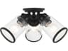 Livex Lighting Lawrenceville 3-Light Black Clear Glass Bell Semi Flush Mount
