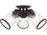 Livex Lighting Lawrenceville 3-Light Bronze Clear Glass Bell Semi Flush Mount