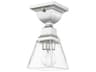 Livex Lighting Mission 1-Light Polished Chrome Glass Semi Flush Mount