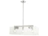 Livex Lighting Ashcroft 3-Light Brushed Nickel Glass Island Pendant