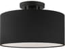 Livex Lighting Bainbridge 1-Light Black Drum Semi Flush Mount
