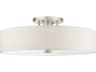 Livex Lighting Meridian 6-Light Brushed Nickel Drum Semi Flush Mount