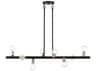 Livex Lighting Bannister 8-Light Black Brushed Nickel Linear Island Pendant