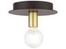 Livex Lighting Hillview 1-Light Bronze Globe Semi Flush Mount