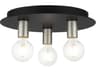 Livex Lighting Hillview 3-Light Black Globe Semi Flush Mount