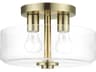 Livex Lighting Whitworth 2-Light Antique Brass Semi Flush Mount