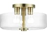Livex Lighting Whitworth 3-Light Antique Brass Semi Flush Mount