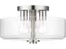 Livex Lighting Whitworth 3-Light Brushed Nickel Semi Flush Mount