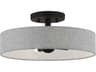 Livex Lighting Elmhurst 4-Light Black Drum Semi Flush Mount