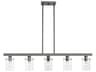 Livex Lighting Munich 5-Light Black Chrome Glass Cylinder Linear Island Pendant