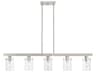 Livex Lighting Munich 5-Light Brushed Nickel Glass Cylinder Linear Island Pendant