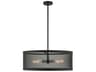 Livex Lighting Industro 5-Light Black Brushed Nickel Drum Pendant