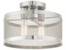 Livex Lighting Industro 2-Light Brushed Nickel Drum Semi Flush Mount