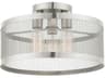 Livex Lighting Industro 3-Light Brushed Nickel Drum Semi Flush Mount